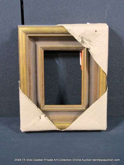 GOLD & BLACK PAINTED, CARVED WOODEN FRAME 10 X 12