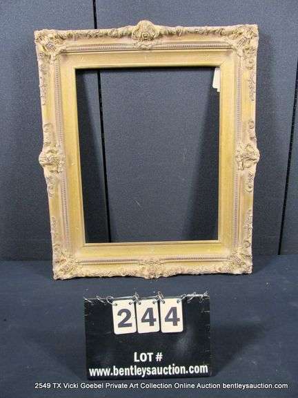GOLD PAINTED, CARVED ORNATE WOODEN FRAME 23 X 27