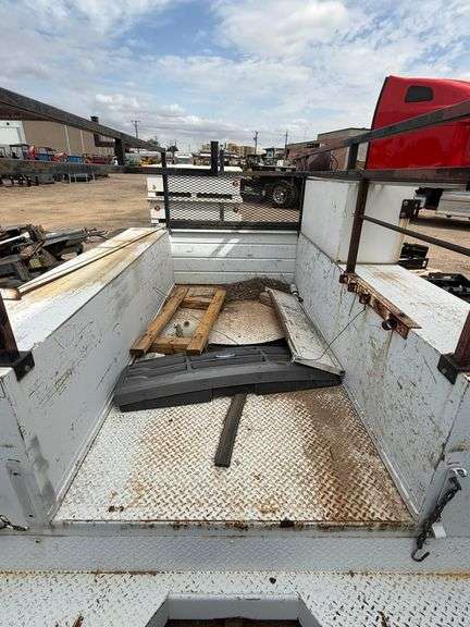 CLARK UTILITY TRUCK BED - FADED/RUST PAINT AND NORMAL WEAR & TEAR ON BODY - WHITE
