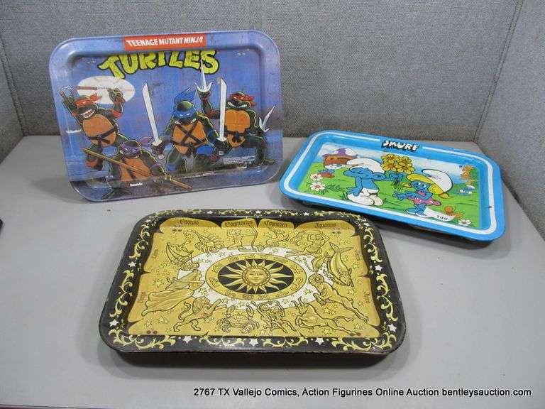 LOT: (3) TEENAGE MUTANT NINJA TURTLES, SMURFS, ASTROLOGY TRAYS