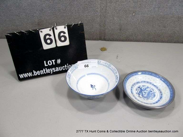LOT: 2 CERAMIC ORIENTAL BOWLS, 1 IS A DRAGON CERAMIC/METAL