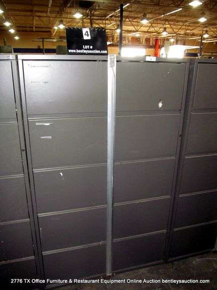 GRAY 40" X 27" X 67 1/2" 5 DRAWER STEEL LATERAL FILE CABINET, MERIDIAN