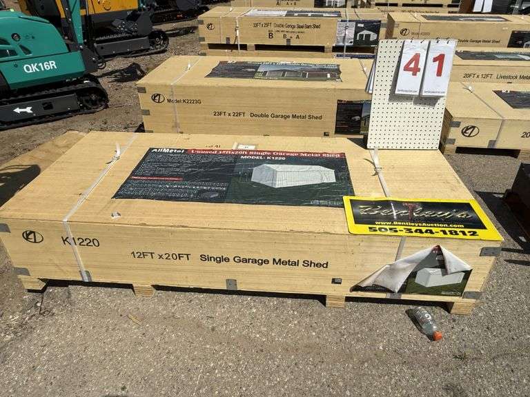 2025 ALL METAL SINGLE GARAGE METAL SHED MODEL: K1220, 12' X 20'