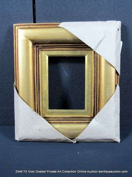 GOLD PAINTED, CARVED WOODEN FRAME 13 X 15