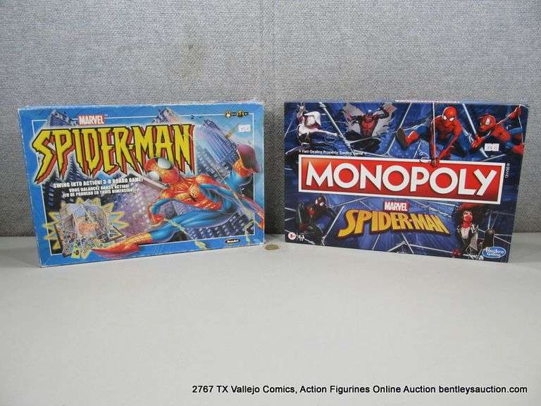 LOT: (2) SPIDERMAN BOARD GAMES MONOPOLY/SWING INTO ACTION