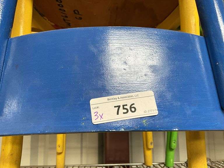 LOT 3 - THONET COLORFUL PAINTED BENT WOOD CHAIRS - (3X THE MONEY)