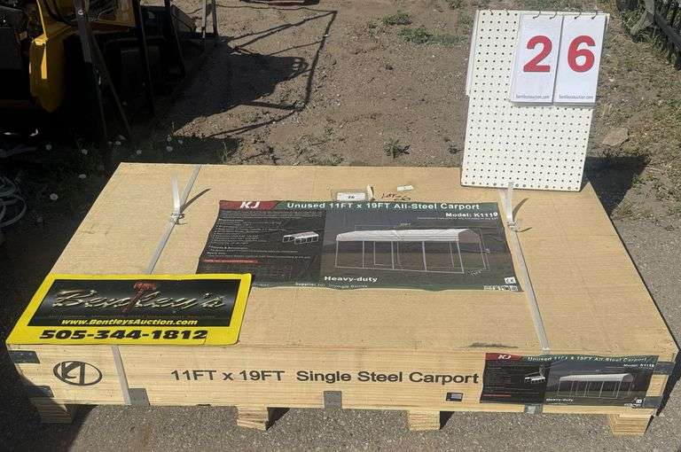 2025 KJ ALL STEEL CARPORT MODEL: K1119, 11' X 19'