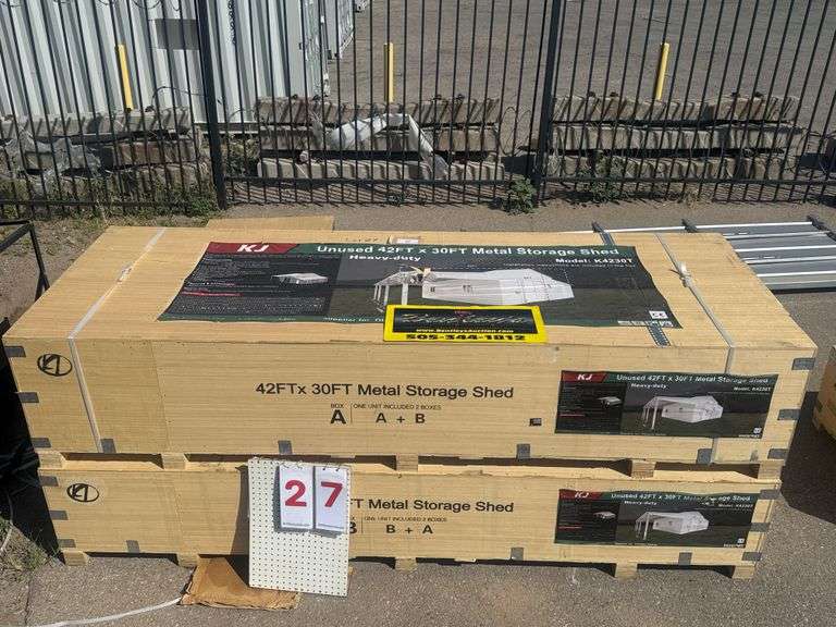2025 KJ METAL STORAGE SHED MODEL: K4230T, 42' X 30'