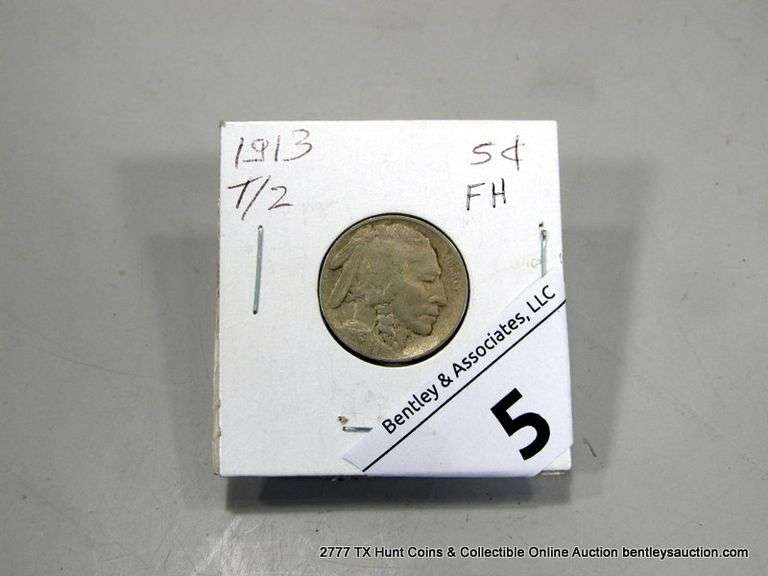 1913 TYPE 2 BUFFALO NICKEL, FULL HORN