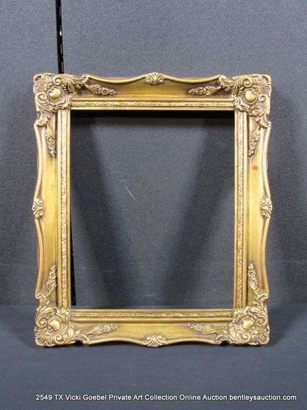 GOLD PAINTED, CARVED ORNATE WOODEN FRAME 13 X 15