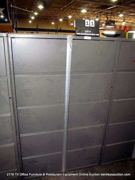 GRAY 40" X 27" X 67 1/2" 5 DRAWER STEEL LATERAL FILE CABINET, MERIDIAN