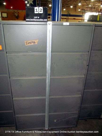 GRAY 40" X 27" X 67 1/2" 5 DRAWER STEEL LATERAL FILE CABINET, MERIDIAN