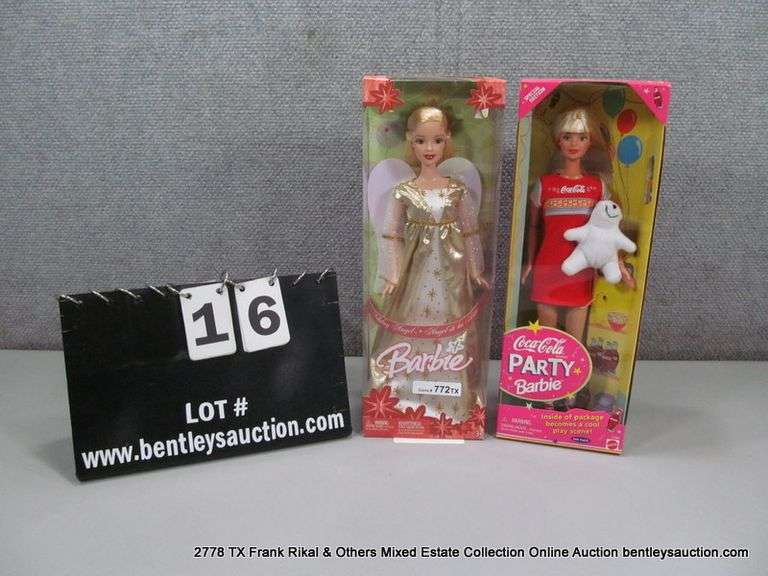 LOT 2: 2005 HOLIDAY ANGEL BARBIE BY MATTEL, SPECIAL EDITION 1998 COCA-COLA PARTY BARBIE DOLL