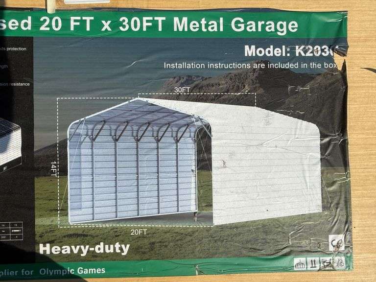 2025 KJ METAL GARAGE MODEL: K2030, 20' X 30'