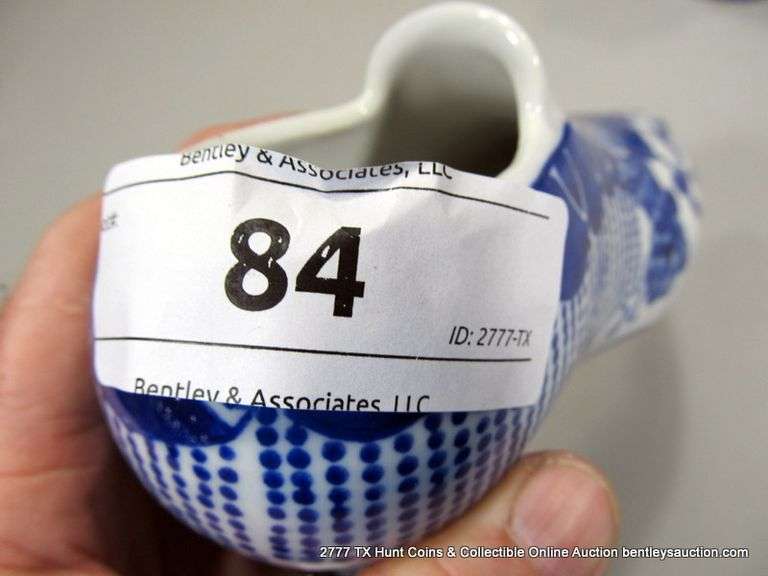 LOT: ORIENTAL BLUE & WHITE SHOE, ORIENTAL EGG & GERMAN BEER STEIN