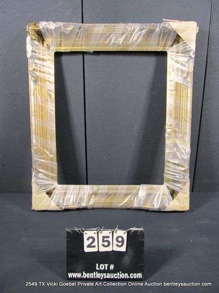 GOLD PAINTED, W/ BLACK SPECKLES, CARVED ORNATE WOODEN FRAME 28 X 32