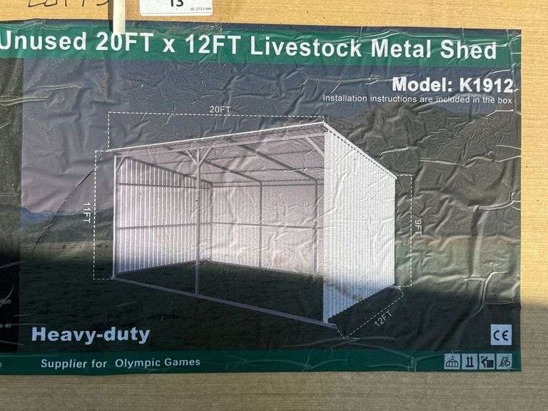 2025 KJ LIVESTOCK METAL SHED MODEL: K1912