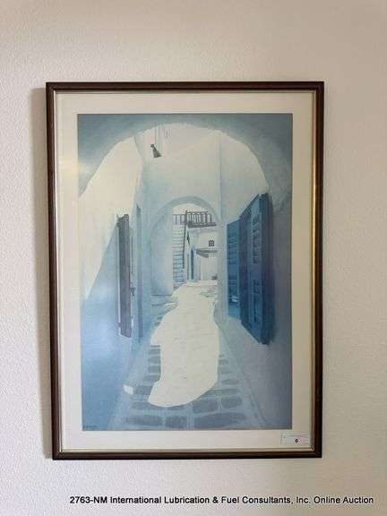 E. BRIDEOIS 84 "COBBLESTONE ALLEY" PRINT, 25" X 34"