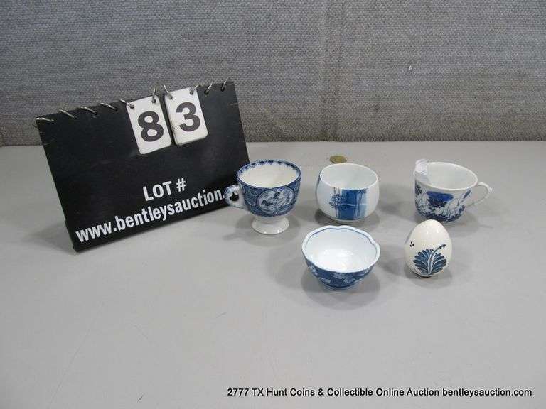LOT: 4 ASSORTED CUPS & 1 EGG - 2 1/2"