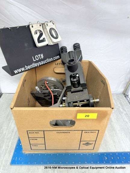 BOX: MISC OPTICAL/MICROSCOPE ITEMS/PARTS