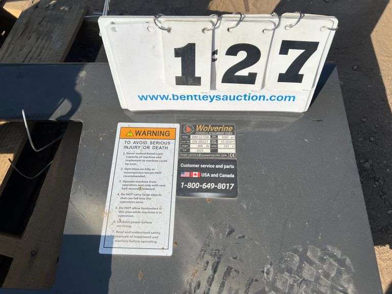 2025 WOLVERINE SKID STEER SICKLE BAR MOWER MODEL: SBM-12-72W