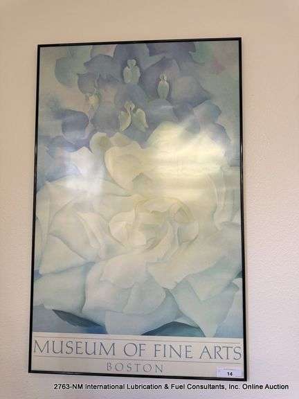 MUSEUM OF FINE ARTS BOSTON FLOWER PRINT, 24" X 38"