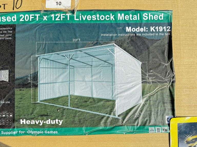 2025 KJ LIVESTOCK METAL SHED MODEL: K1912, 20' X 12'