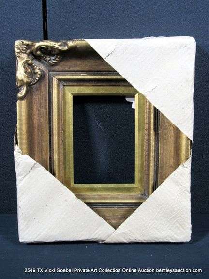 GOLD/BRONZE PAINTED, CARVED WOODEN FRAME 12 X 14
