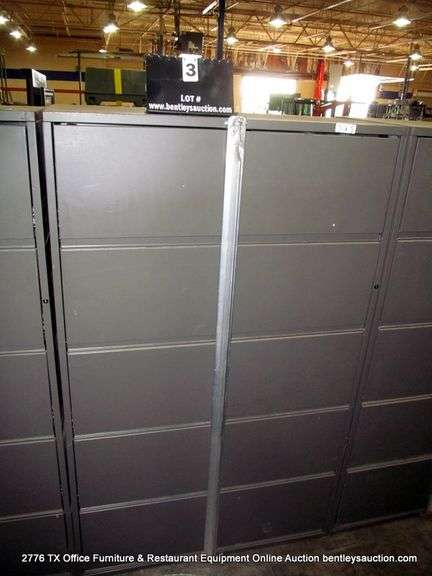 GRAY 40" X 27" X 67 1/2" 5 DRAWER STEEL LATERAL FILE CABINET, MERIDIAN
