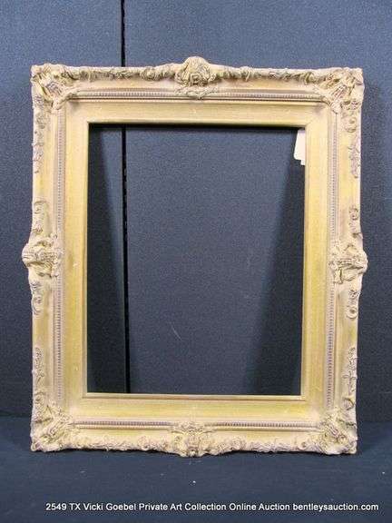 GOLD PAINTED, CARVED ORNATE WOODEN FRAME 23 X 27