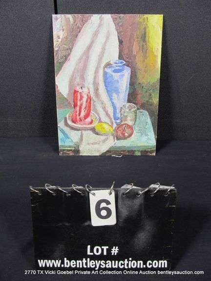 CANDLE, VASE, LEMON STILL LIFE