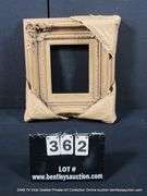 GOLD & BEIGE PAINTED, CARVED ORNATE WOODEN FRAME 17 X 19