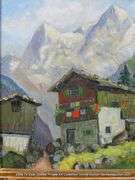 CHATEAU IN THE SWISS ALPS 15 X 17