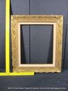 BRONZE PAINTED, W/ LINEN INLAY, CARVED ORNATE WOODEN FRAME 30 X 34