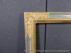 NAVY & GOLD PAINTED, CARVED ORNATE WOODEN FRAME 23 X 31
