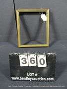 GOLD, GREEN, & BLUE PAINTED, CARVED WOODEN FRAME 11 X 13