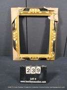 BLACK & GOLD PAINTED, CARVED ORNATE WOODEN FRAME 23 X 27