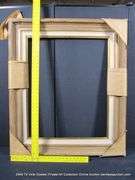 BROWN PAINTED DRIFTWOOD & GOLD PAINTED, W/ LINEN INLAY, CARVED WOODEN FRAME 34 X 41