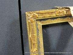 GOLD & BLACK PAINTED CARVED ORNATE WOODEN FRAME 10 X 12