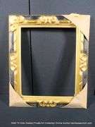 GOLD & BLACK PAINTED CARVED ORNATE WOODEN FRAME 23 X 27