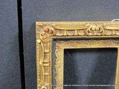 GOLD & BLACK PAINTED, CARVED ORNATE WOODEN FRAME 9 X 11