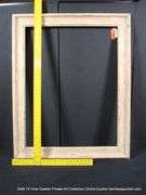 WHITE & GOLD-WASHED, CARVED WOODEN FRAME 34 X 42