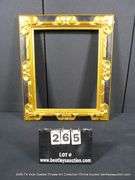 BLACK & GOLD PAINTED, CARVED ORNATE WOODEN FRAME 22 X 26
