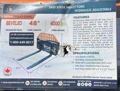 2025 WOLVERINE PALLET FORK HYDRAULIC ADJUSTABLE - FOR SKID LOADER MODEL: PFA-11-3300G,