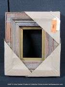STAINTED WOOD, W/ GOLD PAINTED INLAY, CARVED WOODEN FRAME 12 X 14