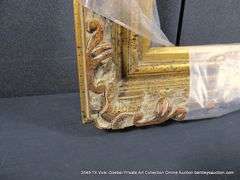 GOLD PAINTED W/ BLACK SPECKLES, CARVED ORNATE WOODEN FRAME - (WRAPPED IN PLASTIC) 28 X 32