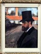"HENRI ROUART IN FRONT OF HIS FACTORY", C.A. 1895 16 X 18
