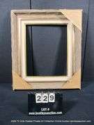 BROWN & GOLD PAINTED DRIFTWOOD, W/ LINEN INLAY, WOODEN FRAME 26 X 30