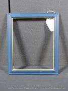 NAVY BLUE PAINTED, W/ THIN SILVER PAINTED INLAY, WOODEN FRAME 10 X 12