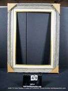 DARK DRIFTWOOD STYLE & PAINTED GOLD, W/ LINEN INLAY, WOODEN FRAME 35 X 47